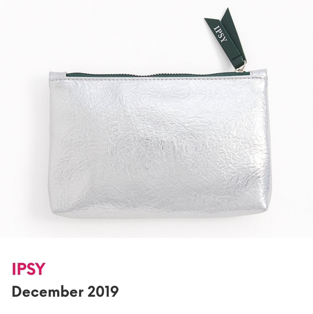 NEW Ipsy Silver December 2019 Metallic Glambag Makeup Bag NWOT - Picture 2 of 6